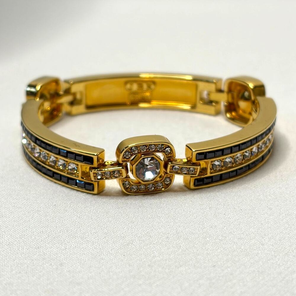 Camrose & Kross VTG Jackie Kennedy JBK Black and Gold Baguette Bracelet